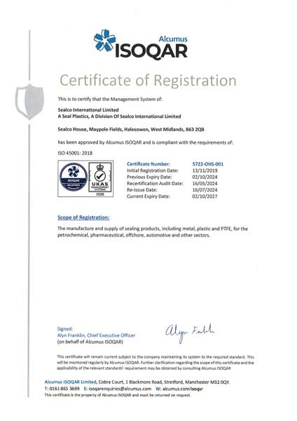 ISO 45001 Sealco